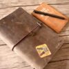 Monogrammed Leather Travel Journal