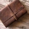 Old Looking Leather Rustic Celebration of Life Guest Book Photo Album