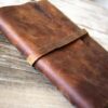 Old Looking Leather Rustic Celebration of Life Guest Book Photo Album - Image 5