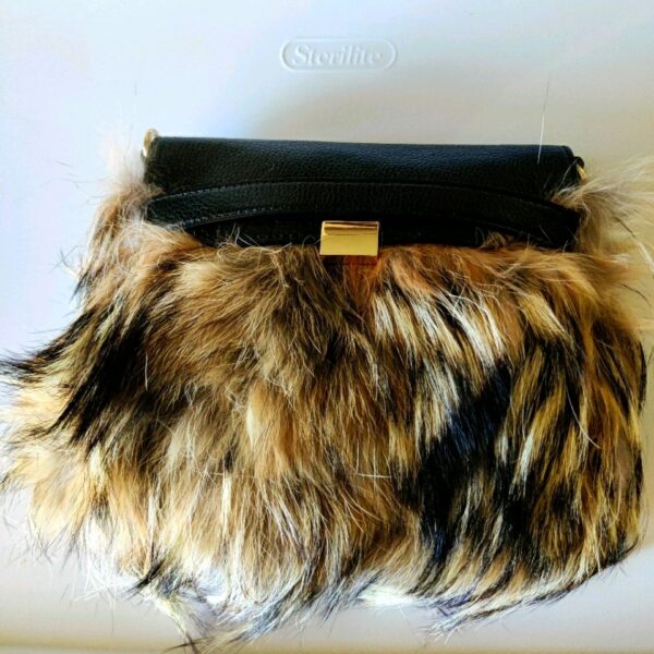 japnese hand bag with coyote fur