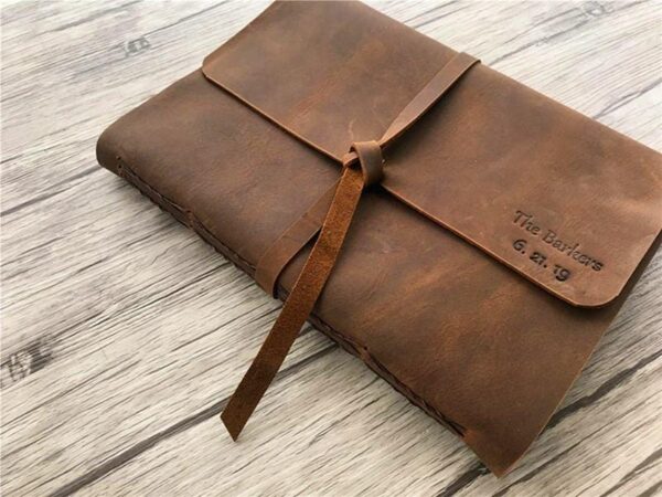 Handmade Leather Custom Travel Scrapbook Albums Memory Book - Image 5