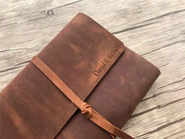 Handcrafted Leather Baby's First Year Memory Book - Image 5