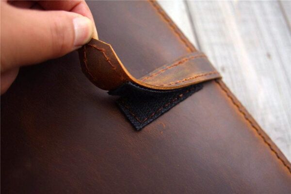 Custom Leather Portfolio Rustic Brown - Image 9