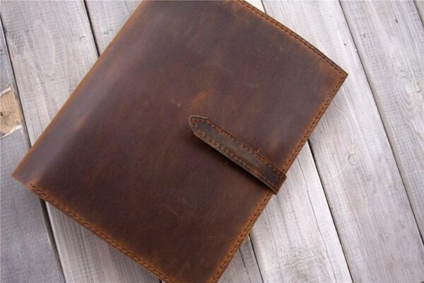 Custom Leather Portfolio Rustic Brown - Image 10