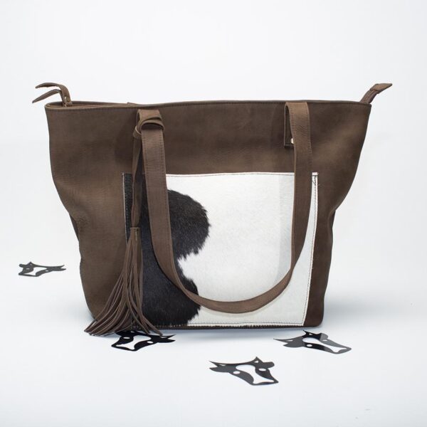 Latte leather tote - Image 3