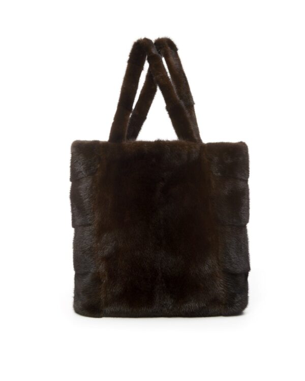 mink fur tote bag