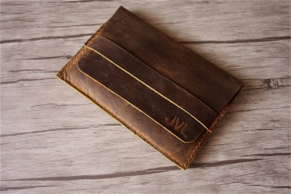 Handcrafted Brown Leather Kindle Oasis Cover Sleeve - Image 5