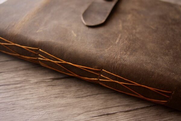 Embossed Leather Rustic Wedding Guest Book - Image 3