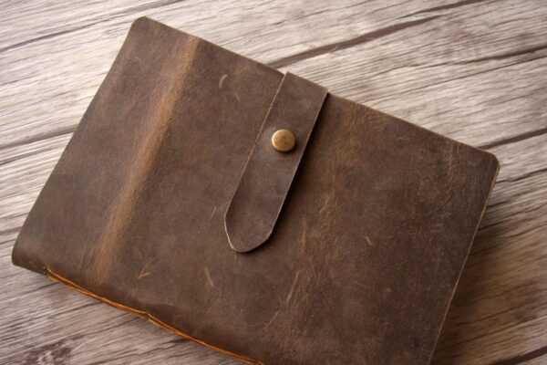 Embossed Leather Rustic Wedding Guest Book - Image 4