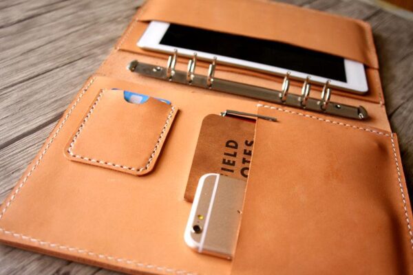 Personalized Italian Leather Ring Binder Portfolio - Image 2