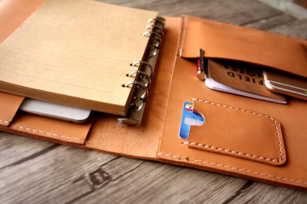 Personalized Italian Leather Ring Binder Portfolio - Image 3