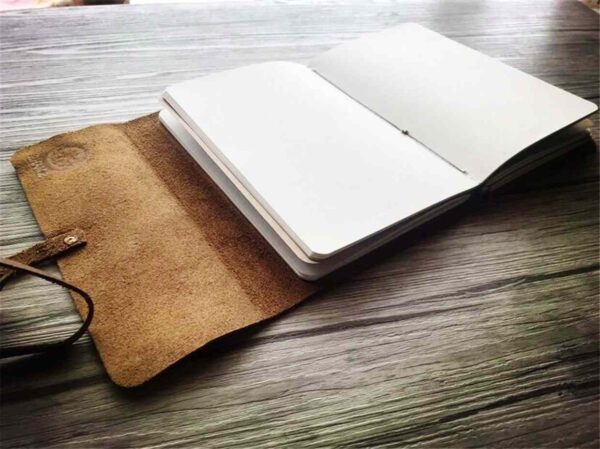 Saddle Button Leather Bound Notebook - Image 6