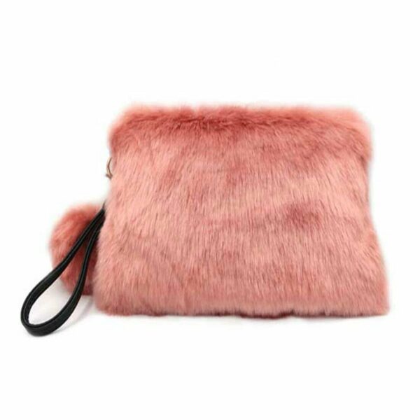 pink fur cute tote bag