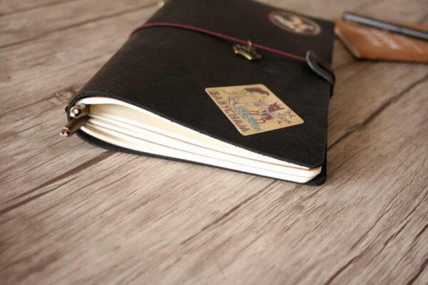 Custom Black Leather Notebook - Image 2