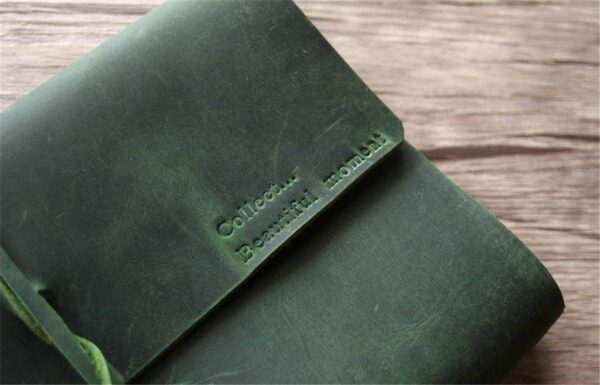 Refillable Green Leather Journal - Image 2