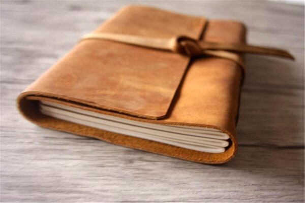 Distressed engraved Leather Notebook A5 - Image 3