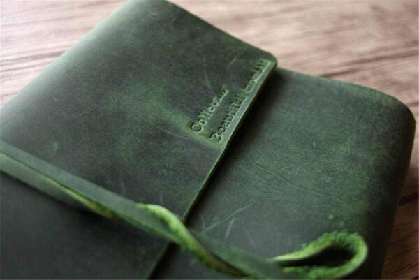 Refillable Green Leather Journal - Image 4