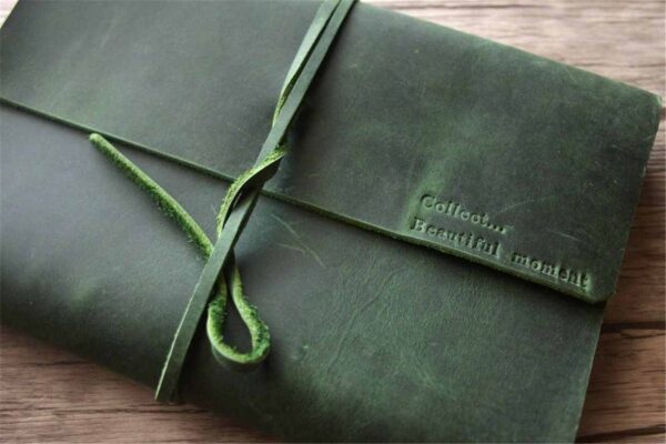 Refillable Green Leather Journal - Image 5