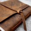 Personalized Brown Leather Bound Notebook - Image 2