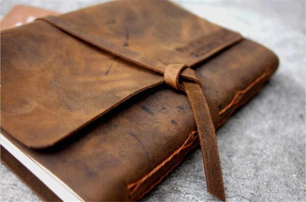 Personalized Brown Leather Bound Notebook - Image 2