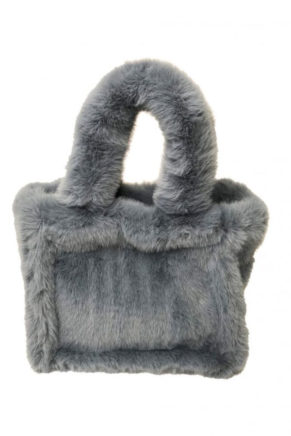 Grey Faux Fur Bag