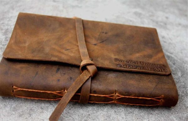 Personalized Brown Leather Bound Notebook - Image 3