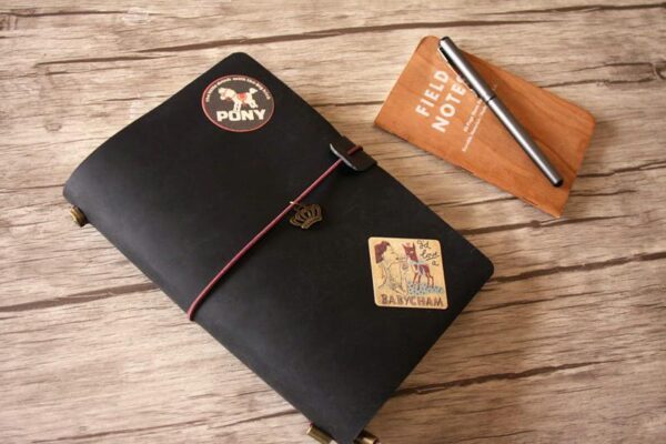 Custom Black Leather Notebook - Image 5