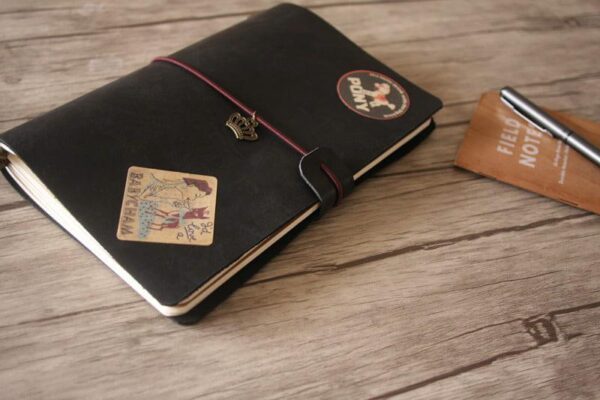 Custom Black Leather Notebook