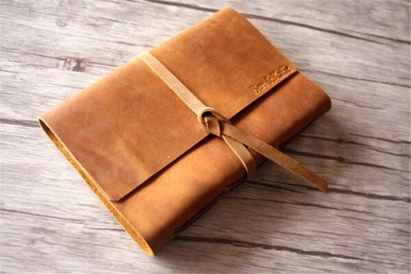 Distressed engraved Leather Notebook A5