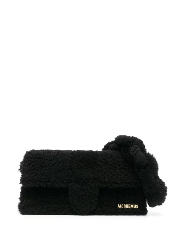 Le Bambidou Shearling Top-handle Bag In Black