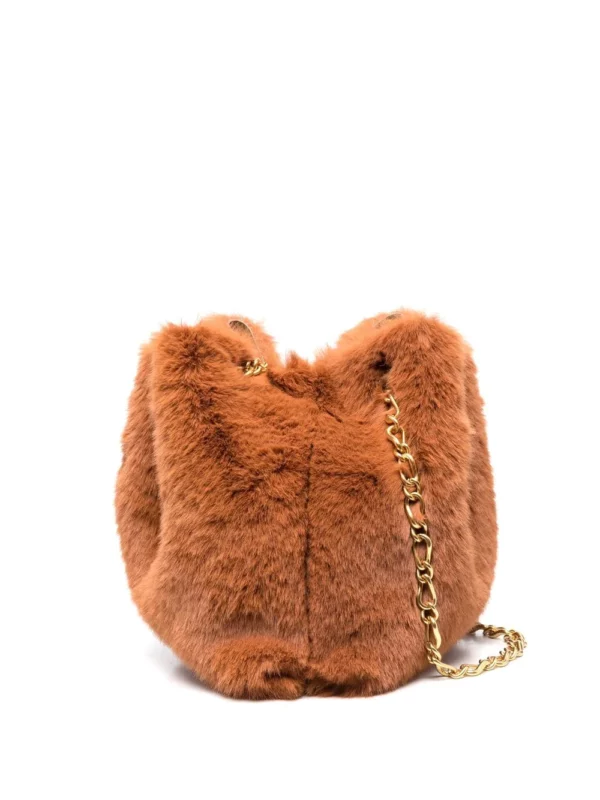 Faux-fur Tote Bag In Orange