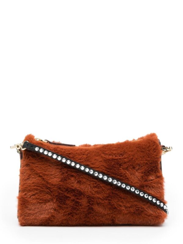 Zipped Faux-fur Tote In Brown