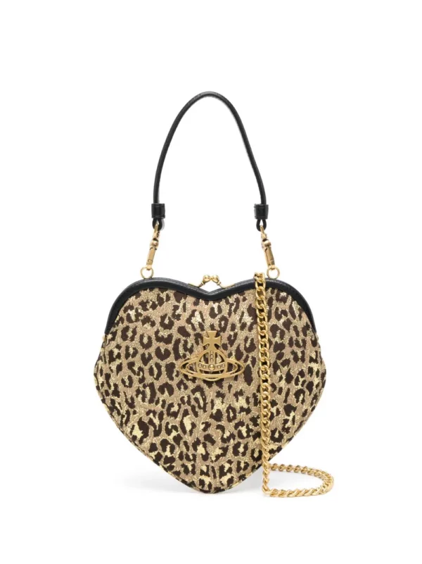 Belle Heart Frame Handbag In Gold