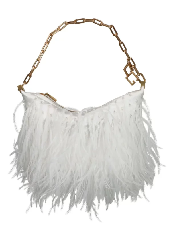 Gia Feather Shoulder In Optic White