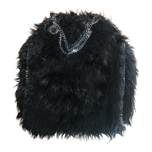 Falabella Faux Fur Handbag In Black