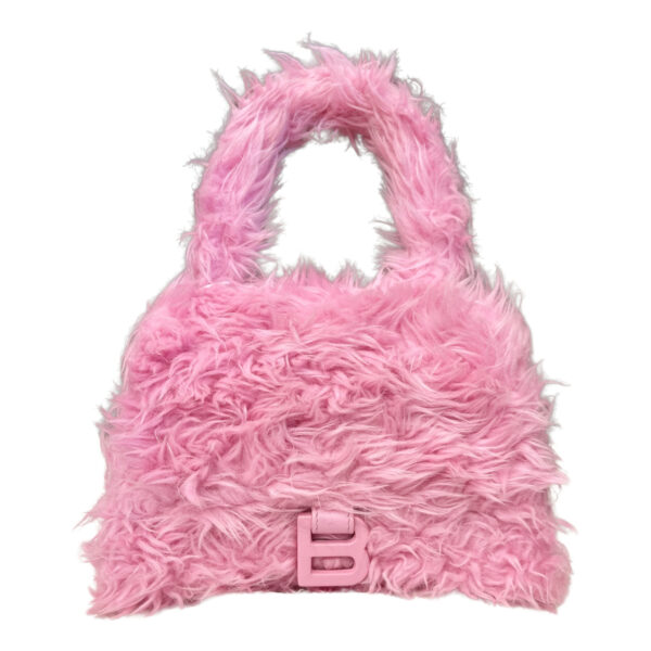 Hourglass Faux Fur Handbag In Pink