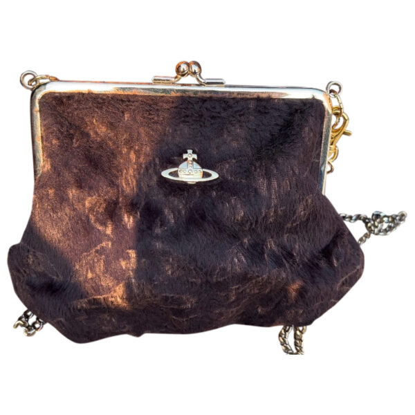 Faux Fur Crossbody Bag In Brown