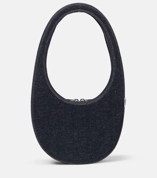 Denim Crossbody Mini Swipe Bag In Dark Navy