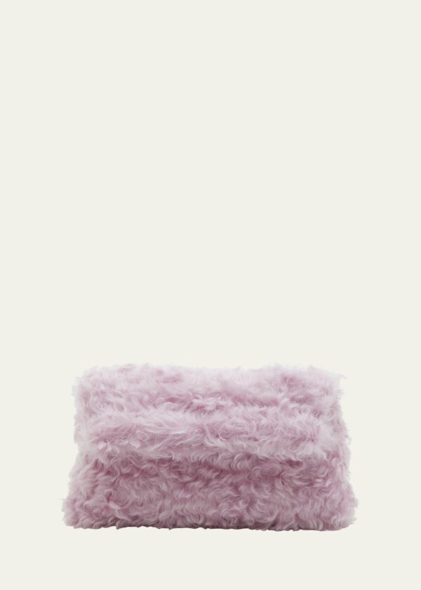 Faux-fur Clutch Bag In Purple