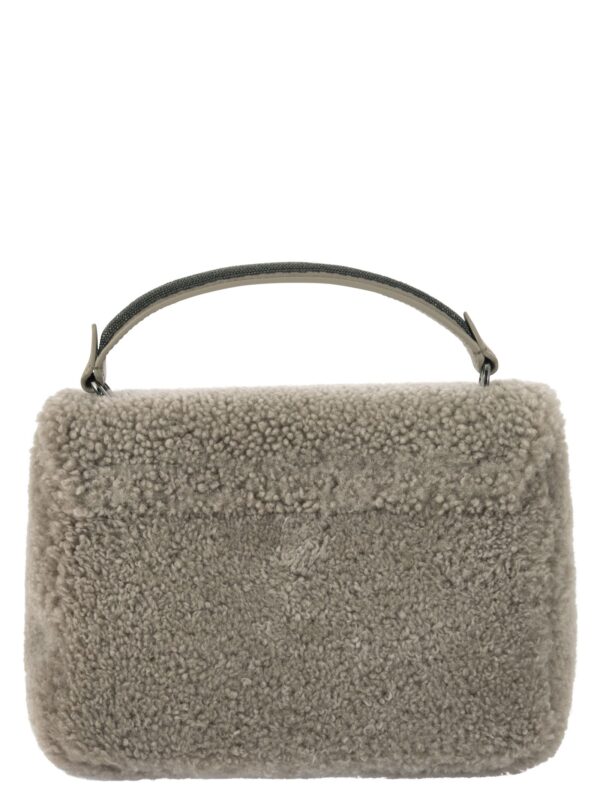 Fur Bag With Shoulder Strap In Ice